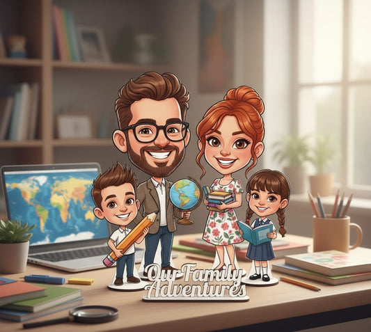 Personalized Caricature from Photo – Custom Family & Couple Gift | 1 Day Delivery