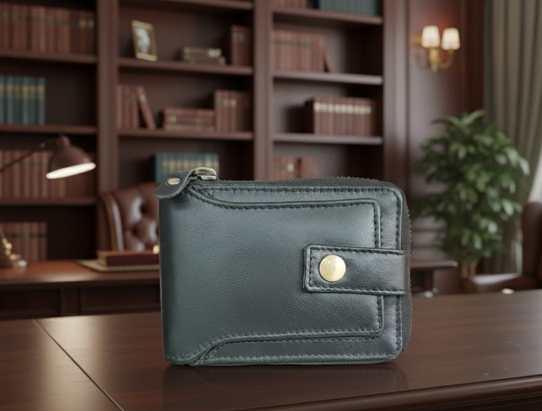 Personalised Genuine Leather Wallet for Men – Custom Name Engraved Gift