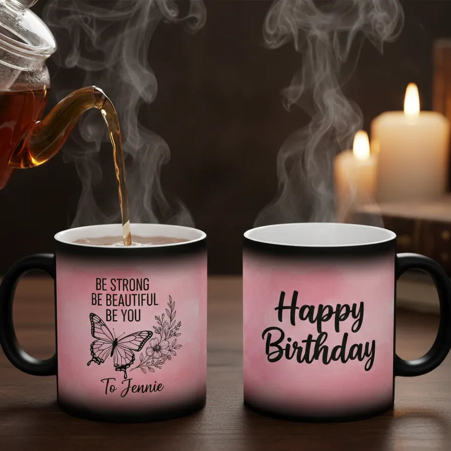 Pink Butterfly Birthday Magic Mug
