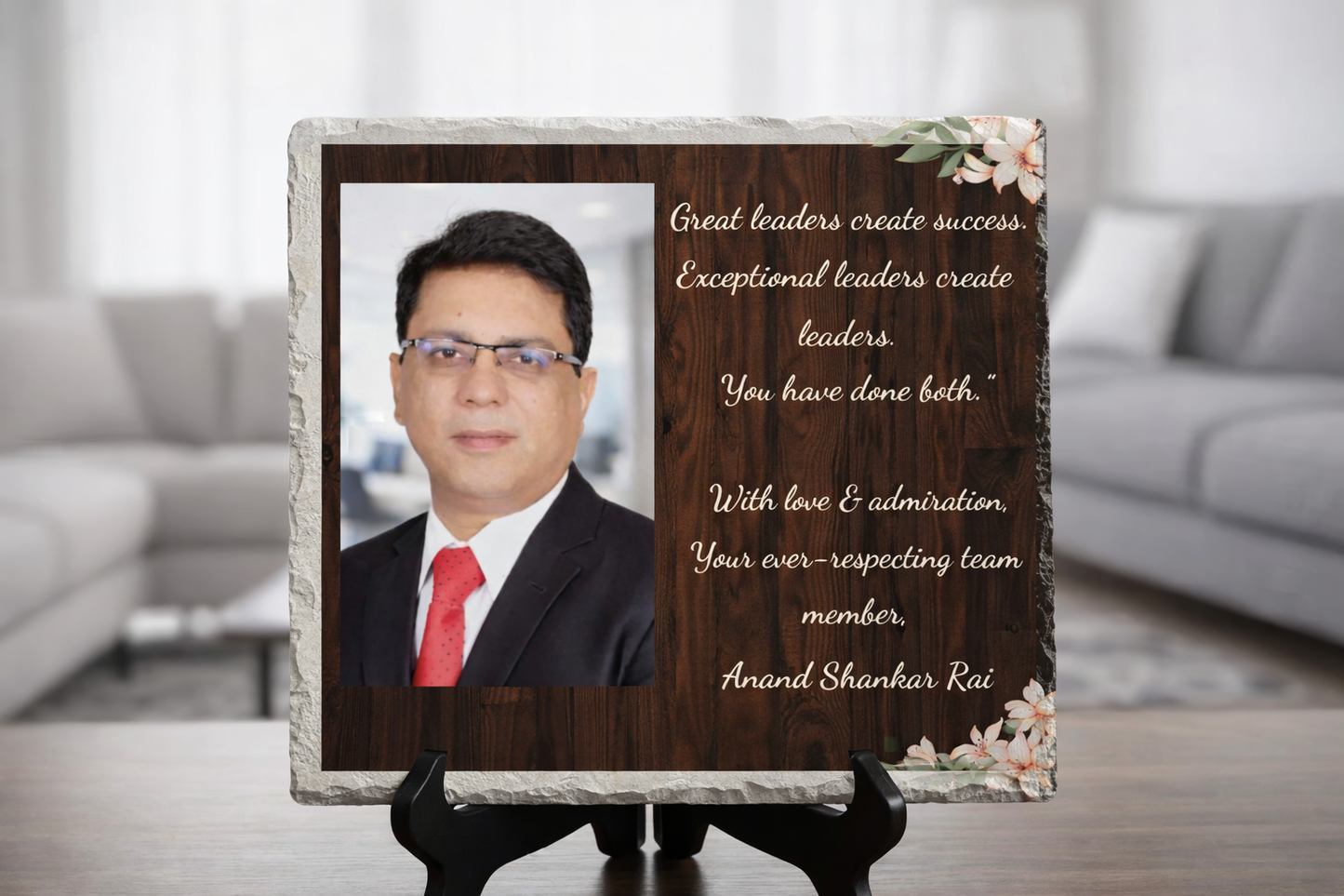 Personalized Square Photo Stone Plaque – Birthday & Anniversary Gift | 30 Min Delivery Noida & Indirapuram