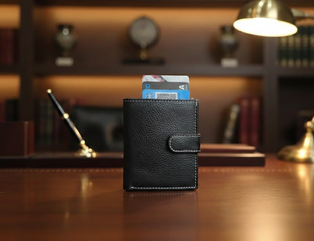 Personalised Genuine Leather Wallet for Men – Custom Name Engraved Gift
