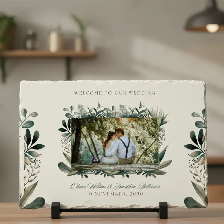 Personalized Rectangle Photo Stone Plaque – Same Day Delivery in Noida & Indirapuram