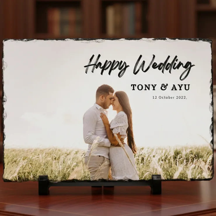 Personalized Rectangle Photo Stone Plaque – Same Day Delivery in Noida & Indirapuram