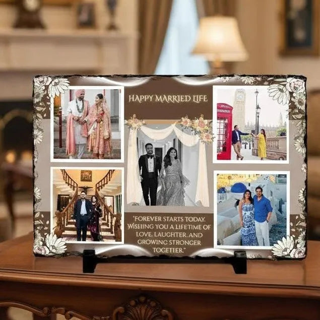 Personalized Rectangle Photo Stone Plaque – Same Day Delivery in Noida & Indirapuram