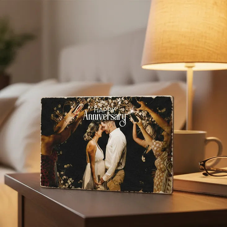 Personalized Rectangle Photo Stone Plaque – Same Day Delivery in Noida & Indirapuram