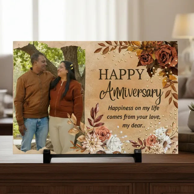 Personalized Rectangle Photo Stone Plaque – Same Day Delivery in Noida & Indirapuram
