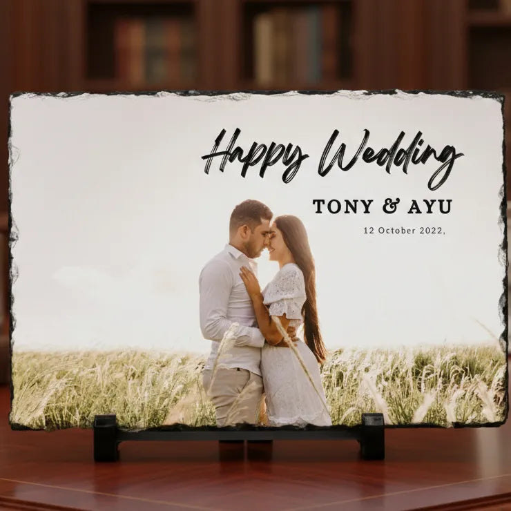 Personalized Rectangle Photo Stone Plaque – Same Day Delivery in Noida & Indirapuram