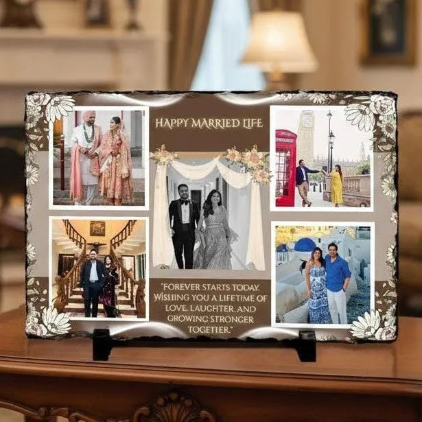 Personalized Rectangle Photo Stone Plaque – Same Day Delivery in Noida & Indirapuram